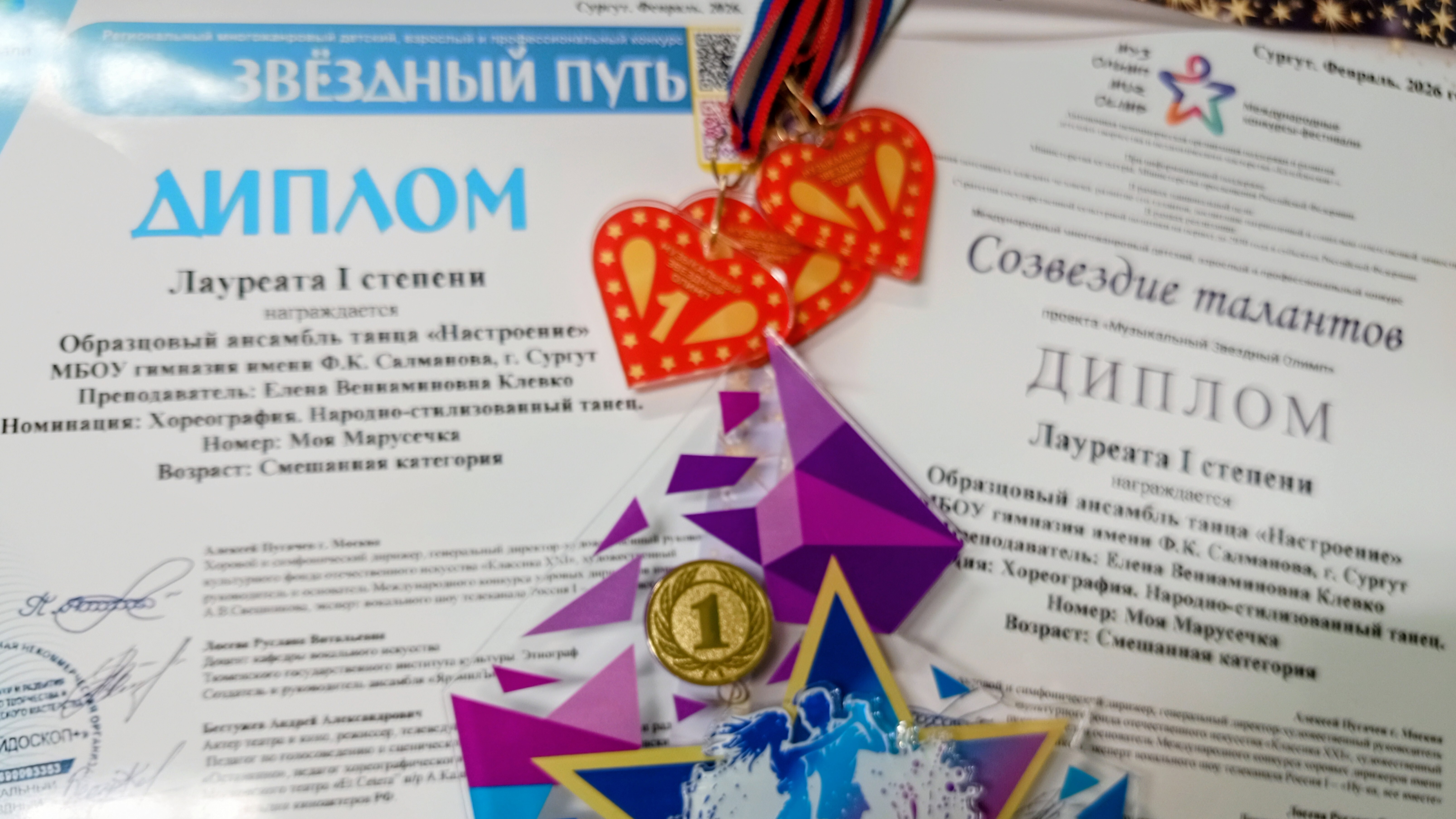 Победы и призовые места в очных конкурсах Образцового ансамбля танца «Настроение» на международном уровне